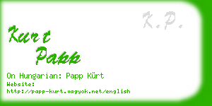 kurt papp business card